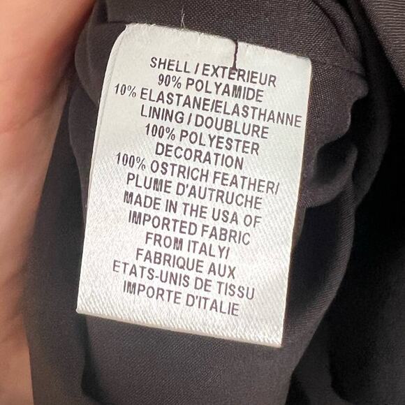 Milly Cady Elle Feather-Hem Sheath Black Midi Dress - Picture 8 of 10